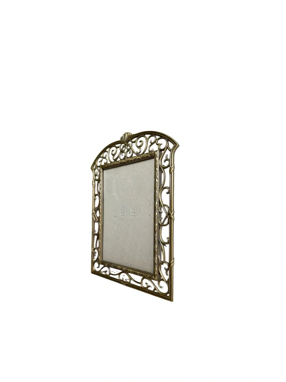 Vintage Ornate Gold Tone Bronze Picture Frame Victorian Scrollwork Filigree 5x7